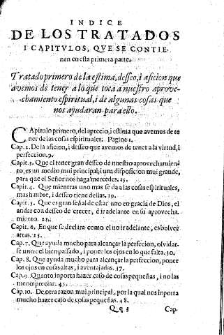 Indice de los Tratados i Capitvlos  qve se contienen en esta Primera Parte