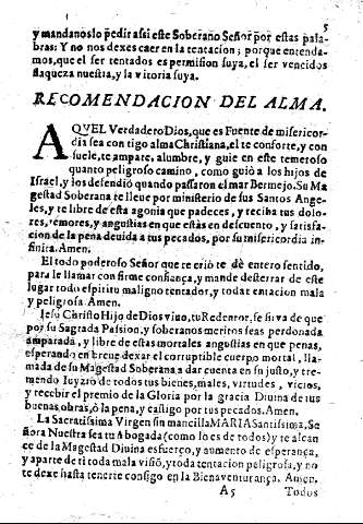 Recomendacion del alma