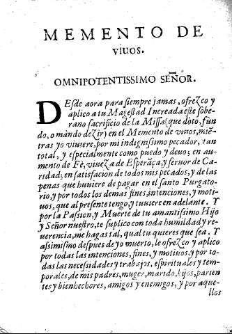 Memento de viuos. Omnipotentissimo señor