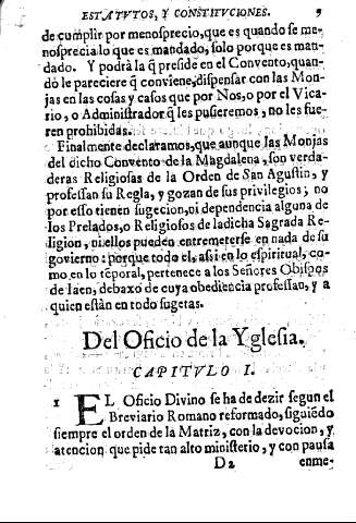 Del oficio de la Yglesia. Capitvlo I.