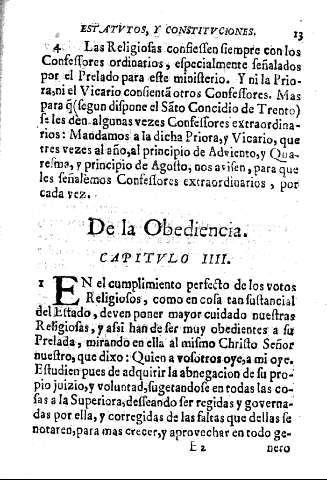 De la Obedencia. Capitvlo IIII.