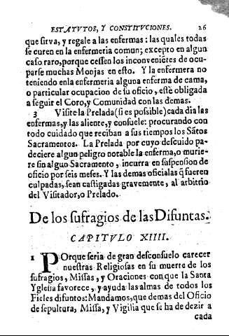 De los sufragios de las Difuntas. Capitvlo XIIII.
