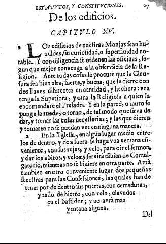 De los edificios. Capitvlo XV.