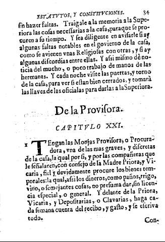 De la Provisora. Capitvlo XXI.