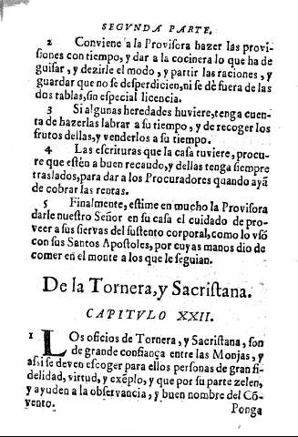De la Tornera, y Sacristana. Capitvlo XXII.