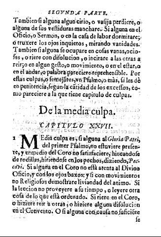 De la media culpa. Capitvlo XXVII.