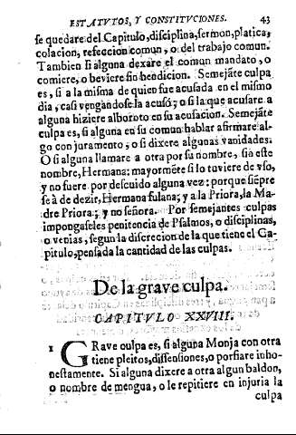 De la grave culpa. Capitvlo XXVIII.