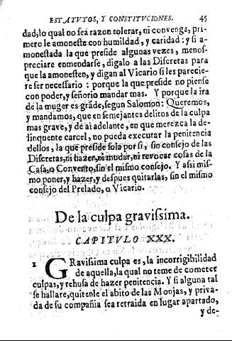 De la culpa gravissima. Capitvlo XXX.