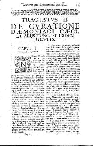 Tractatvs II. De cvratione daemoniaci caeci, et aliis tunc, et ibidem gestis