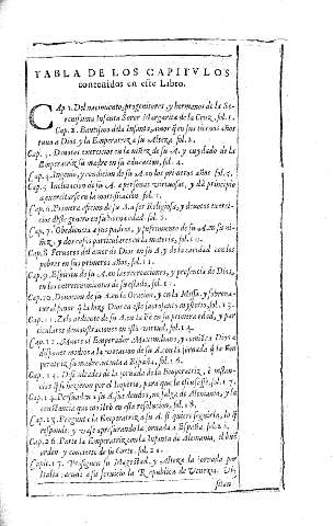 Tabla de los capitvlos contenidos en este libro