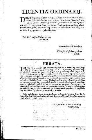Licentia Ordinarii  -  Errata