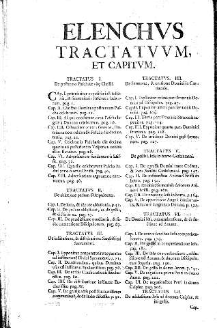 Elenchvs Tractatvvm, et Capitvm
