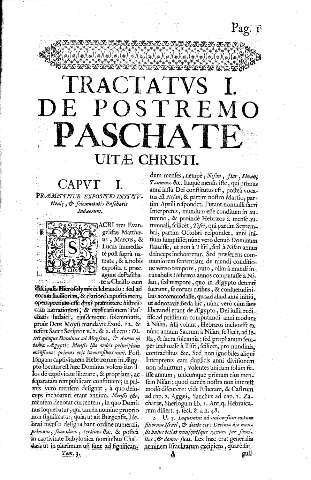 Tratactvs I. De postremo Paschate uitae Christi