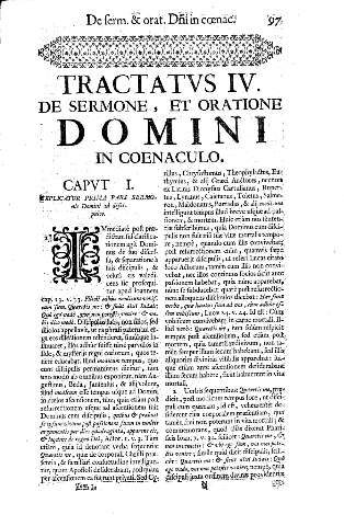 Tractatvs IV. De Sermone, et oratione Domini in Coenaculo