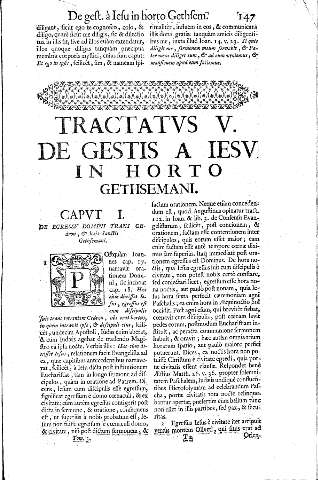 Tractatvs V. De gestis a Iesv in horto Gethsemaní