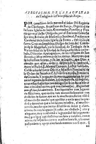 Aprovacion de la Facvltad de Teologia de la Vniversidad de Baeça