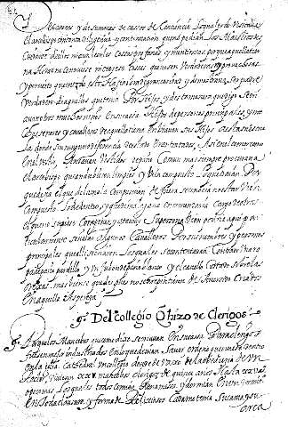 Del collegio e hizose clerigos