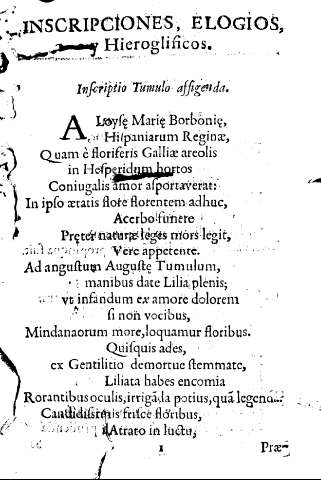 Inscripciones, elogios, hieroglificos.