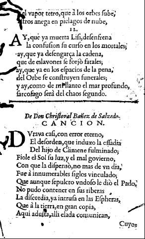 De Don Christoval Bañez de Salzedo. Cancion.