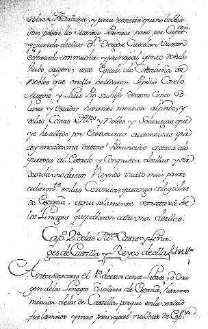 Capº 2º delas Illes. Casas y Linages de Castilla y Reyes deella