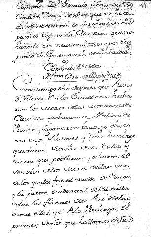 Capitulo 4º dela Illma. Casa de Canpo