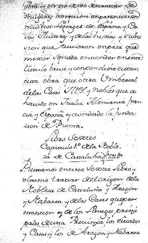 Libro sexotto, Capitulo 1º dela Nobleza de Cattaluña