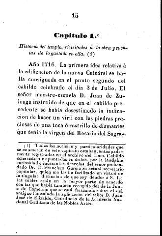Capítulo 1º. Historia del templo, vicisitudes de la obra y cuentas de lo gastado en ella