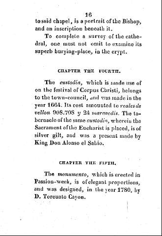 Chapter the Fourth. The Custodia - Chapter the Fifth