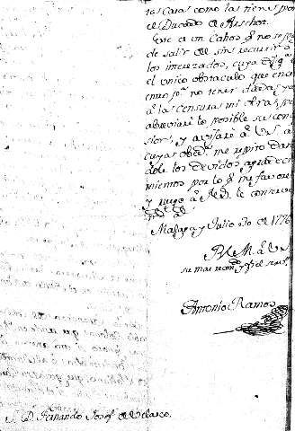 Malaga y Julio 30 de 1776