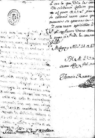 Malaga y Nove. 21 de 1777