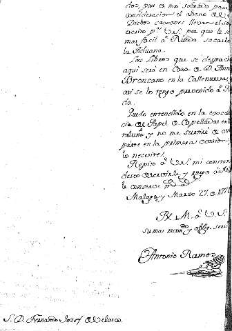 Malaga y Marzo 29 de1778