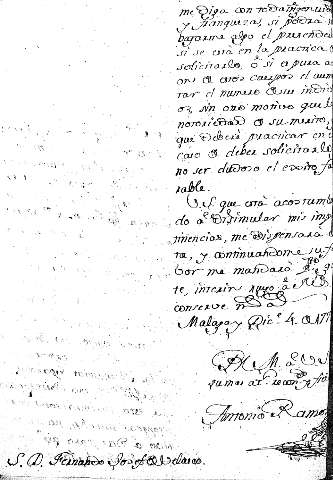 Malaga y Dice. 4 de1778