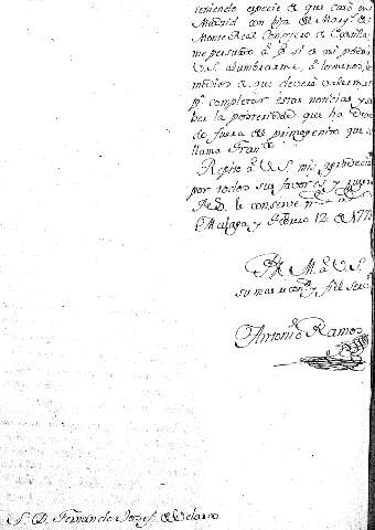 Malaga y Febrero 12 de1779