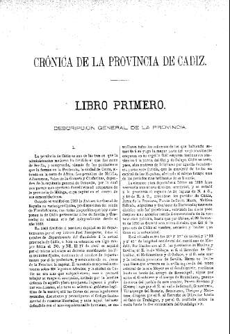 Crónica de la provincia de Cadiz. Libro primero. Descripcion general de la provincia