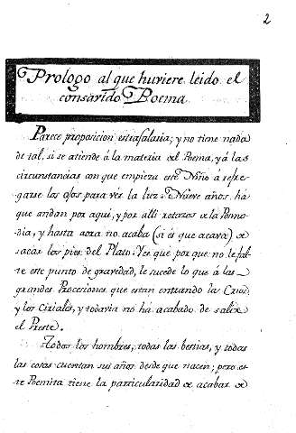 Prologo al que huviere leido el consavido Poema