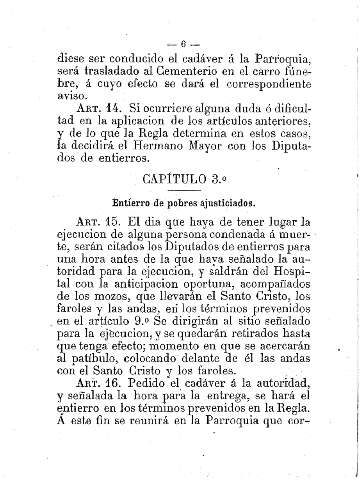 Capítulo 3º. Entierro de pobres ajusticiados