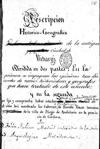 Descripcion historico-geografica de la antigua ciudad de Iliturgi ...