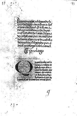 Aqui comiença el segundo libro de luçio anso seneca ... Prologo