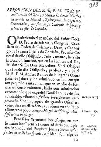 Aprobacion del M.R.P.M. Fray Iuan Carrillo del Real, y Militar Orden de Nuestra Señora de la Merced ...