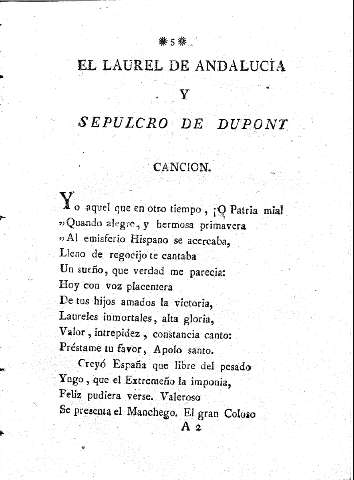 El laurel de Andalucía y sepulcro de Dupont. Cancion