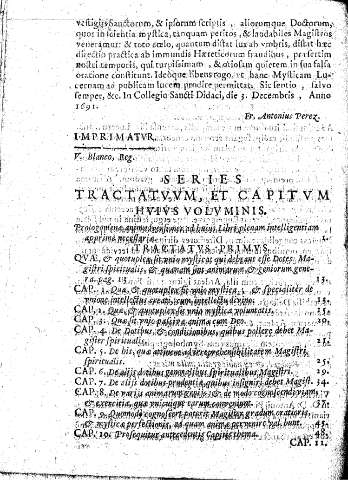 Series Tractatvvm, et Capitvm hvivs volvminis