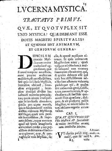 Tractatvs Primvs. Qvae, et qvotvplex sit unio mystica...