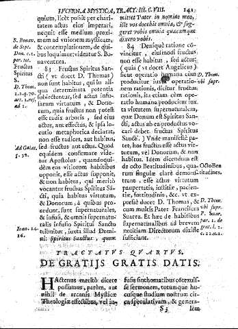 Tractatvs Qvartvs. De Gratiis gratis datis