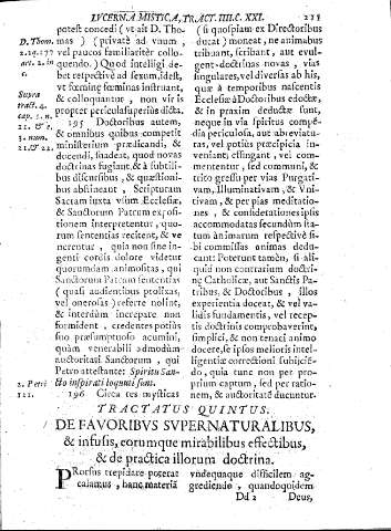 Tractatus Quintus. De favoribvs svpernaturalibus...