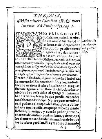 Thema, Mihi viuere Christus est, et mori lucrum. Ad Philipenses. cap. I.