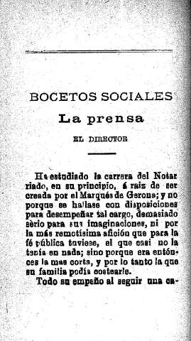 Bocetos sociales. La prensa. El director