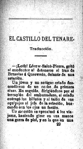 El Castillo de Tenare. Traducción.