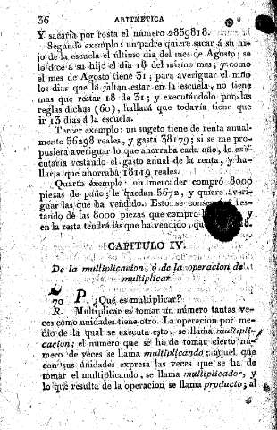 Capítulo IV. De la multiplicacion, ó de la operacion de multiplicar
