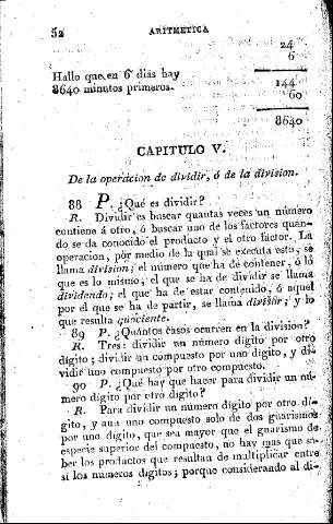 Capítulo V. De la operación de dividir, ó de la division
