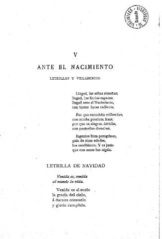 V. Ante el nacimiento (Letrillas y villancicos